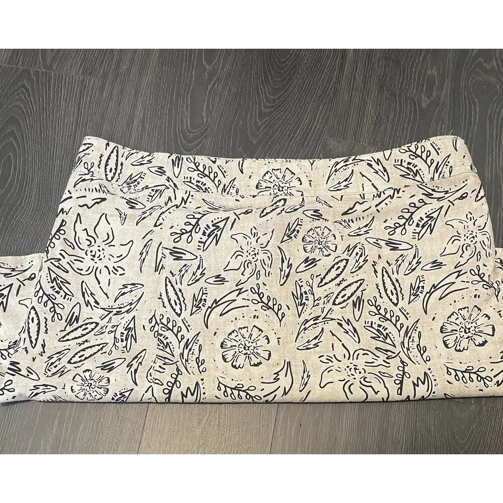 Rip Skirt Beige Black Print Casual Womens Size XL